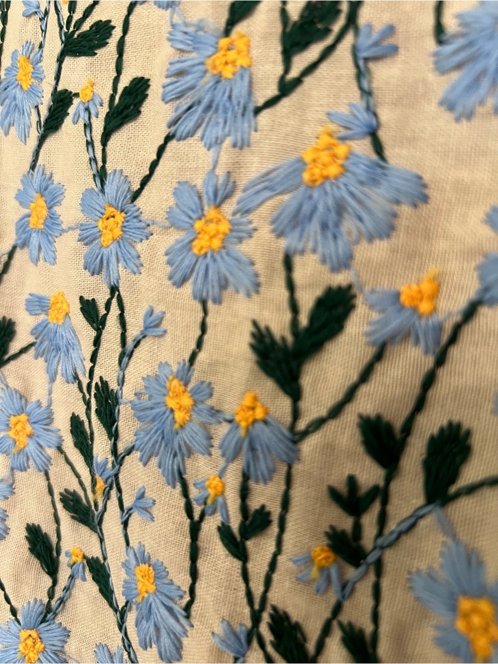 Tuckernuck Blue and Yellow Floral Ruffle-Neck Mini Dress - Picture 3 of 6
